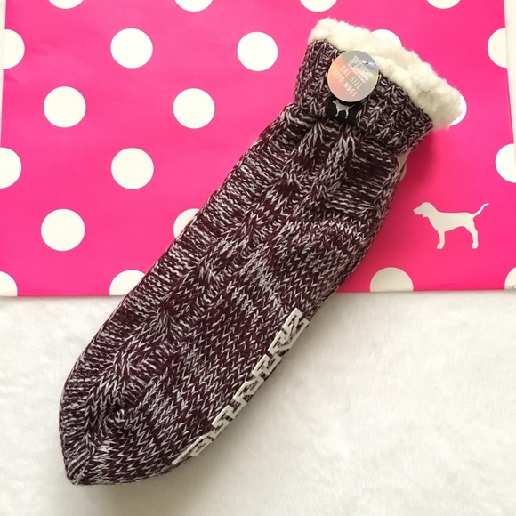 PINK VS Sherpa Bootie Socks New With Tag - Picture 3 of 8